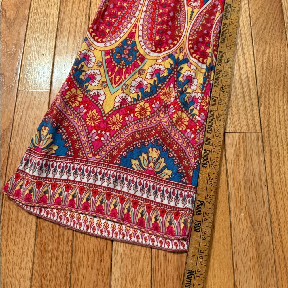VTG Billabong Red Blue Paisley Pants Casual Comfy Strech bell bottom festival - Picture 4 of 7